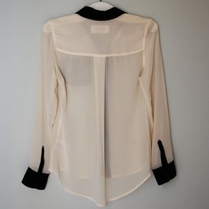 Guess Tops - GUESS Sheer Contrast Button Down Top Guess Tops - GUESS Sheer Contrast Button Down Top